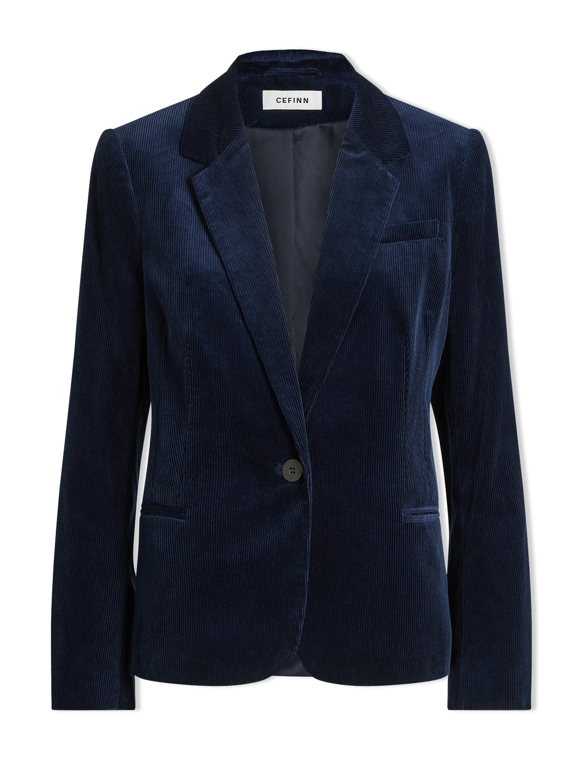 Navy Leo corduroy blazer