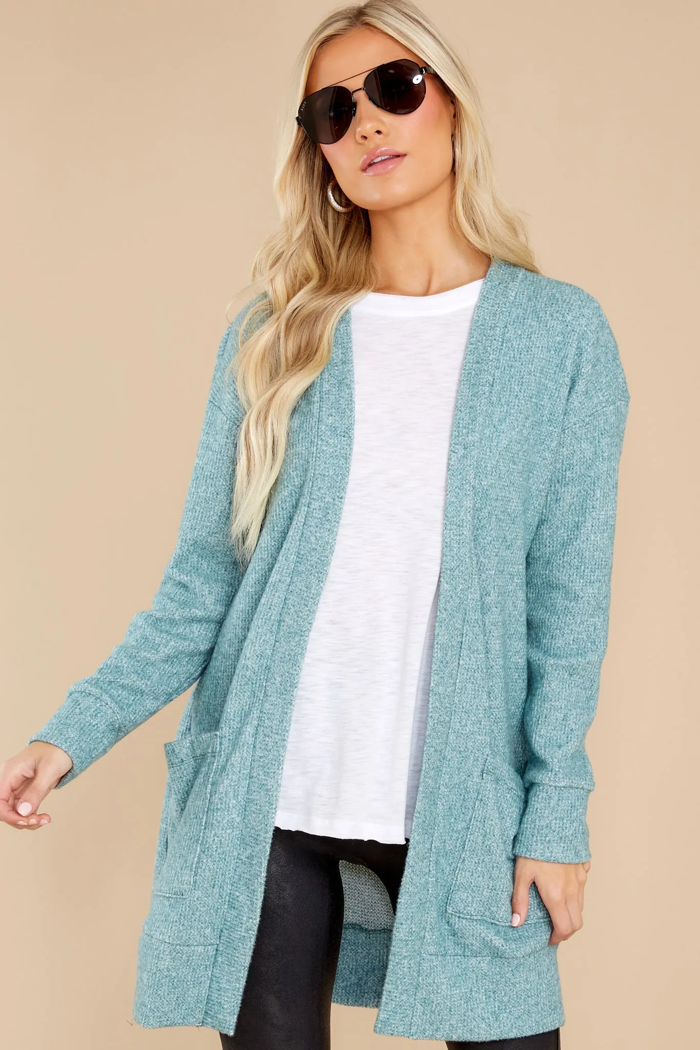 New Best Friend Aqua Green Cardigan