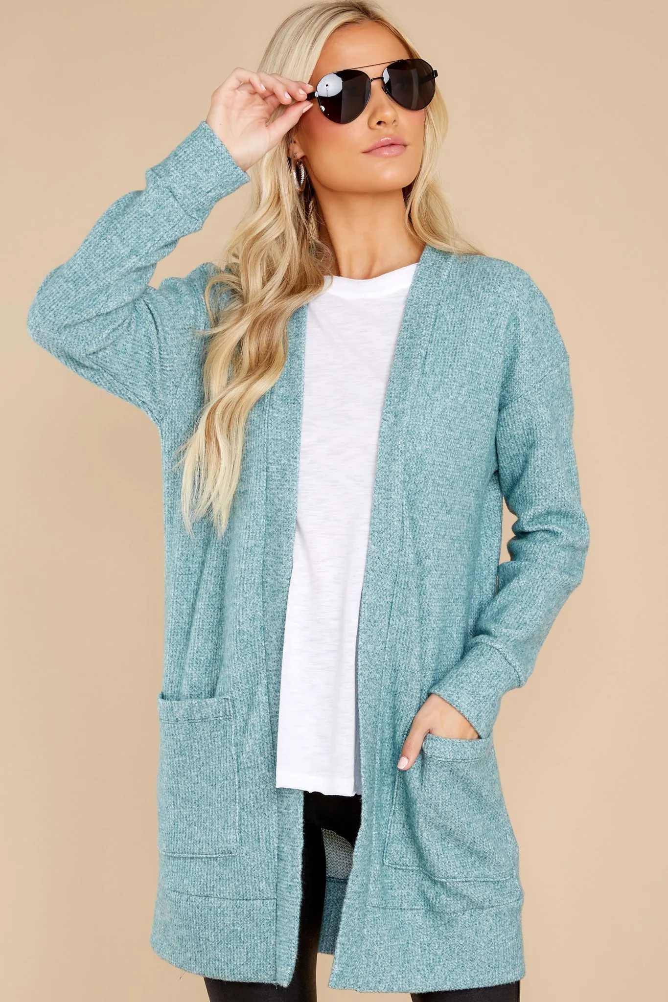 New Best Friend Aqua Green Cardigan