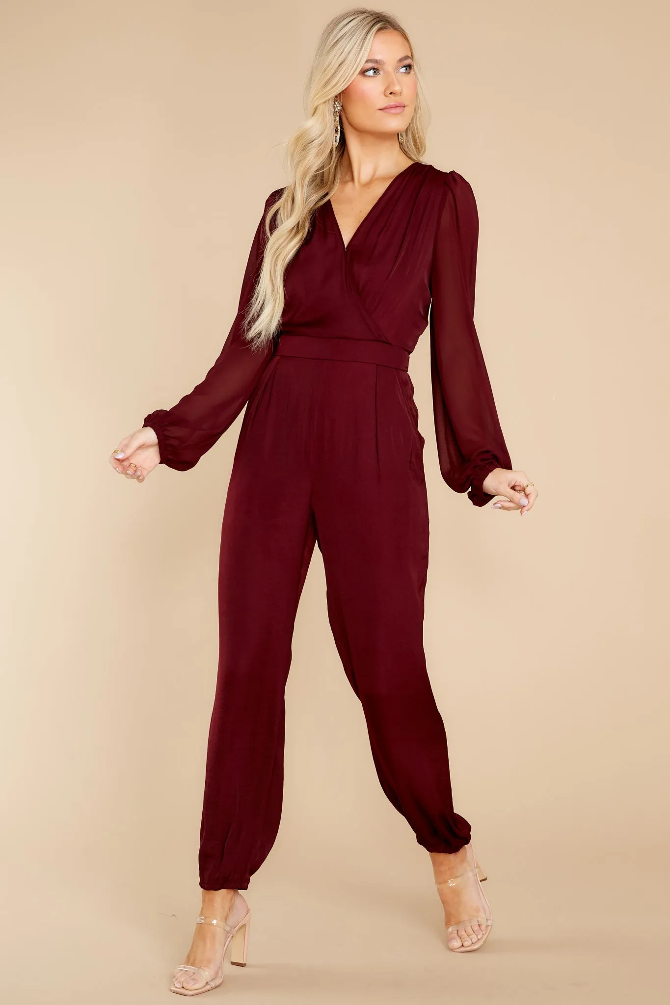 Next Level Class Merlot Jumpsuit