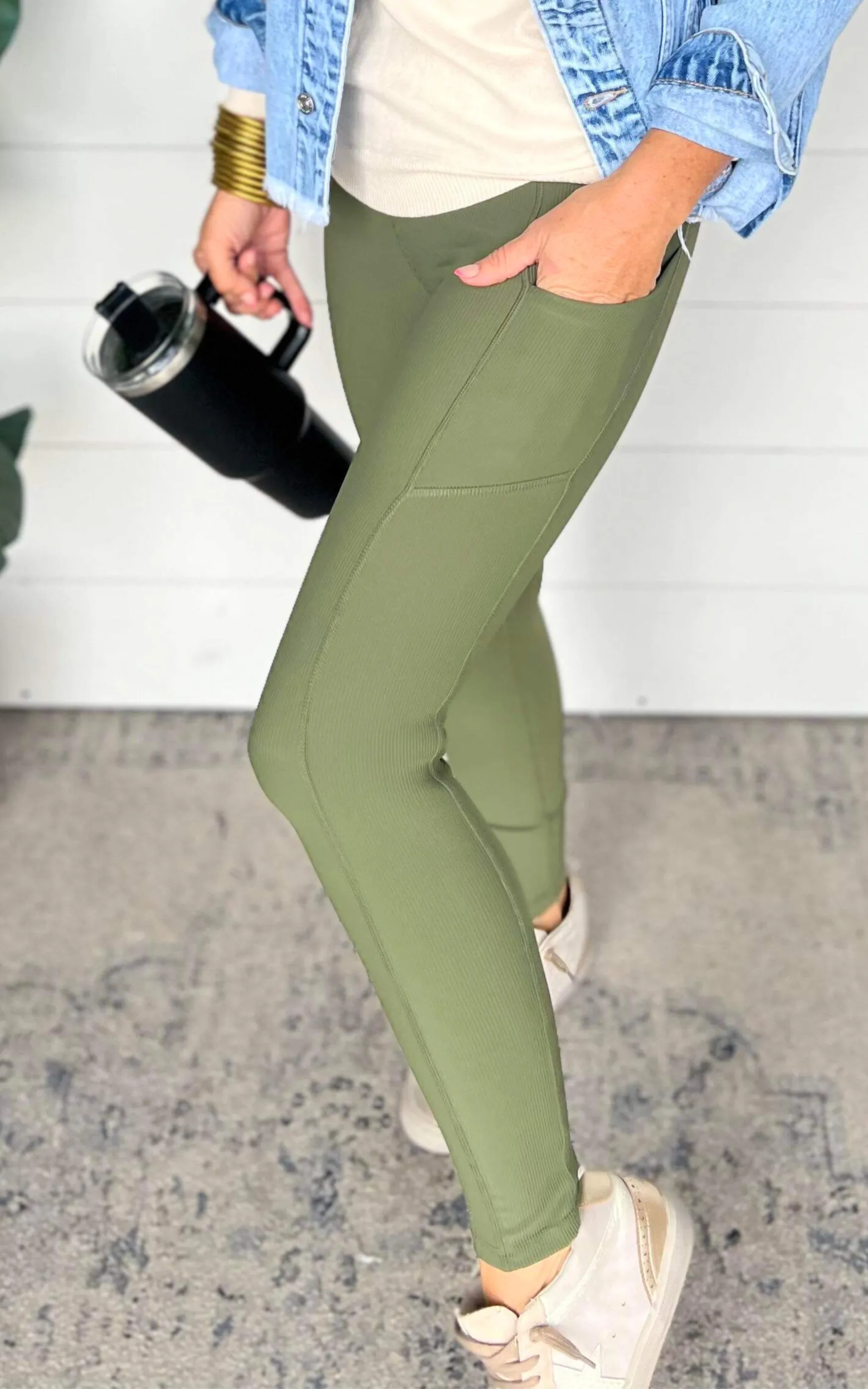 Nylon Rib Yoga Leggings | Rae Mode - Final Sale