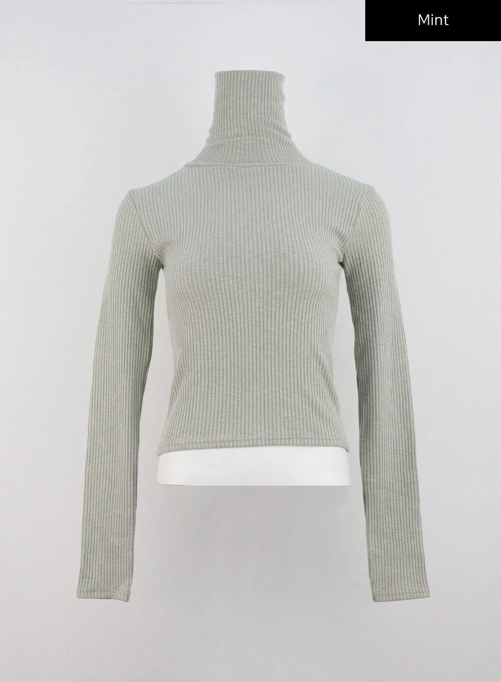 Open Back Turtle Neck Knit Top CN315