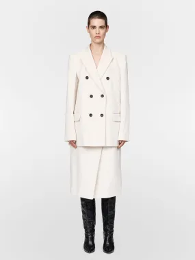 Oversized Double Breasted Jacket in Ivory