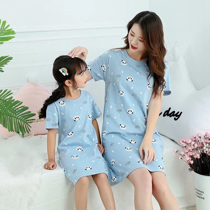 Panda Print Night Dress<br>Panda Nightgown