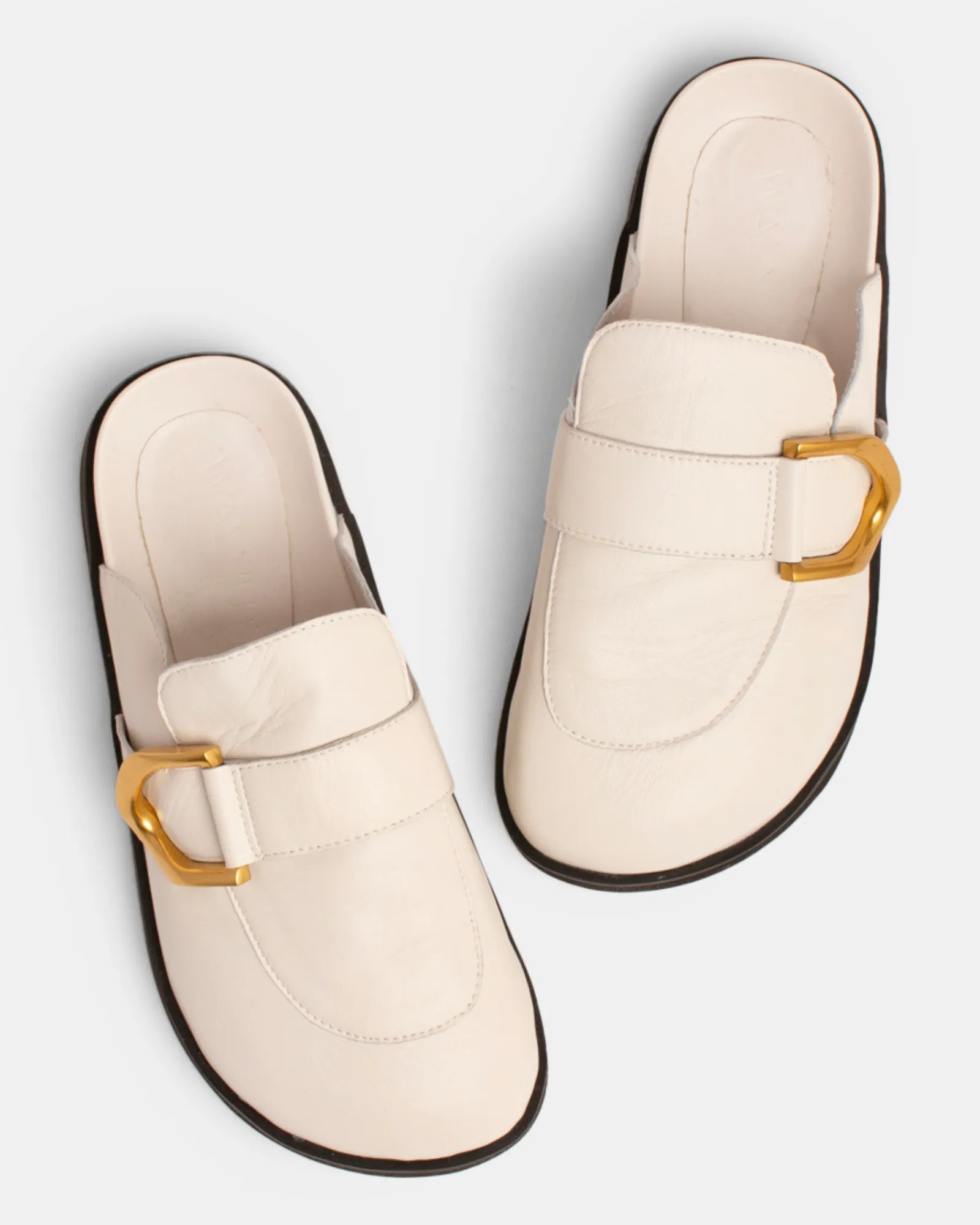 Paris Leather Mule - Vanilla