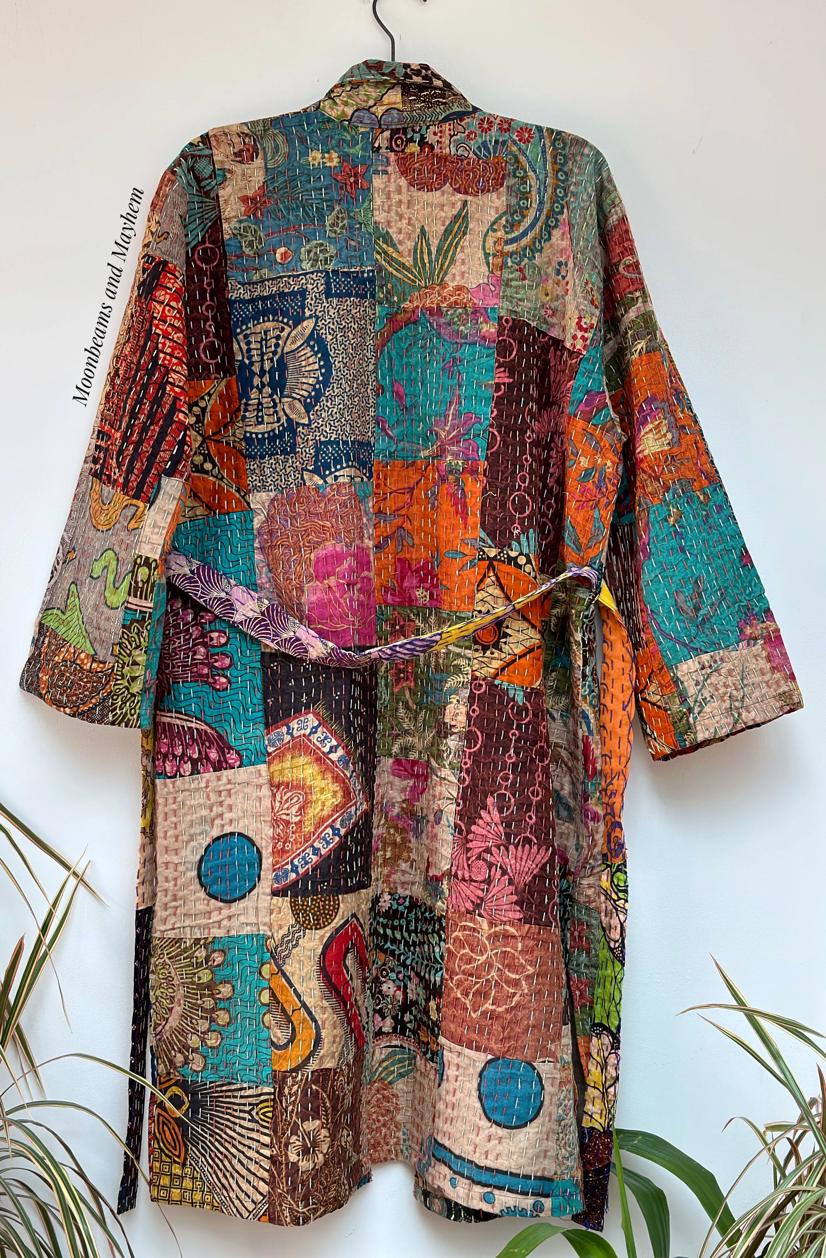 PATCHWORK FRIDA KANTHA COAT / ROBE SIZE M (OF113)