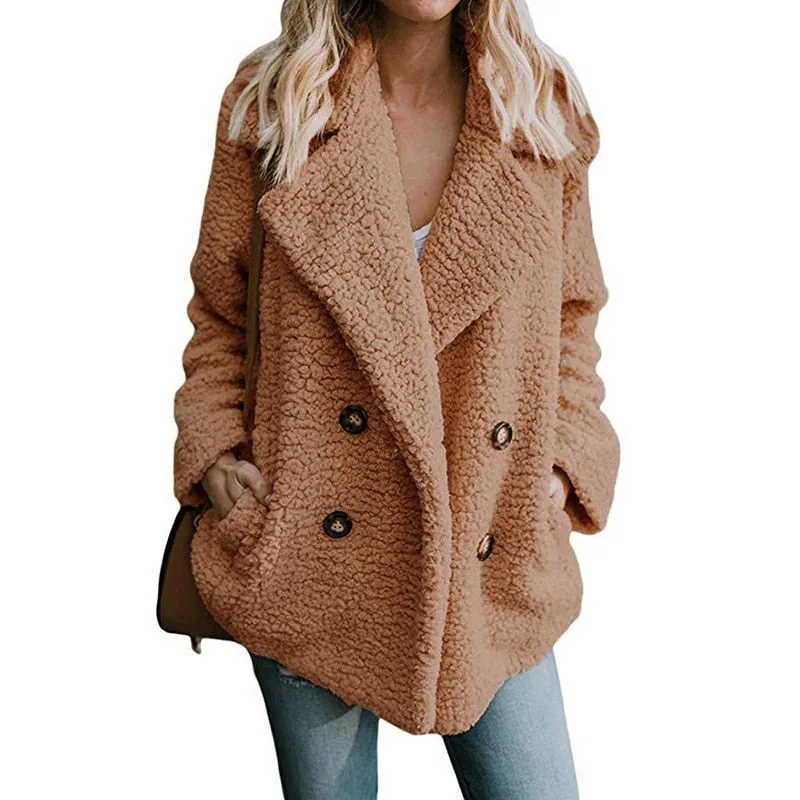 Plush Coat Women Winter Jackets Fluffy Teddy Coat Female Warm Artificial Fleece Winter Clothes  5XL Plus Size Manteau Femme