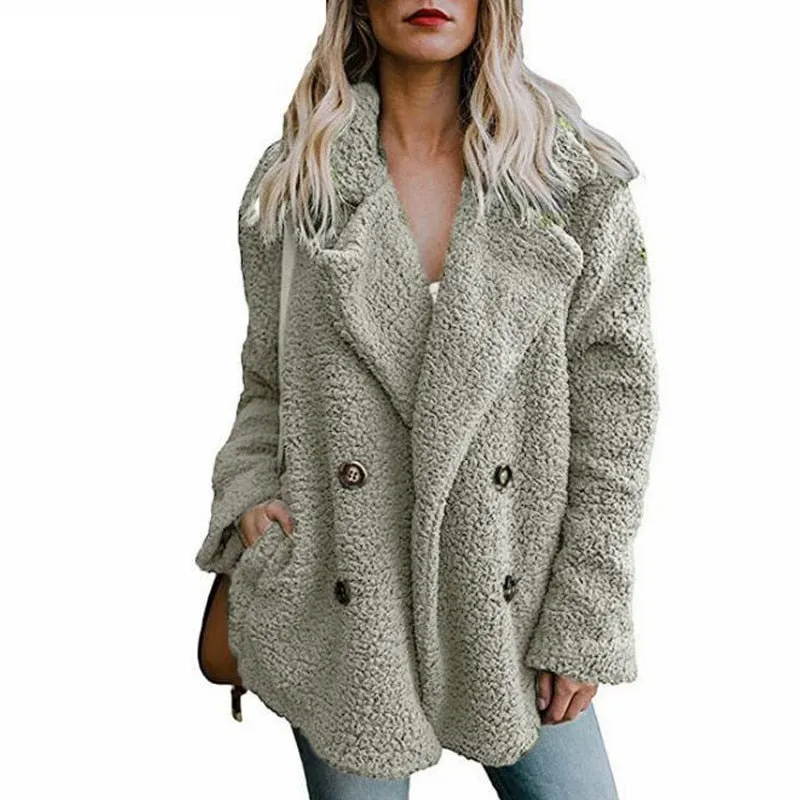 Plush Coat Women Winter Jackets Fluffy Teddy Coat Female Warm Artificial Fleece Winter Clothes  5XL Plus Size Manteau Femme