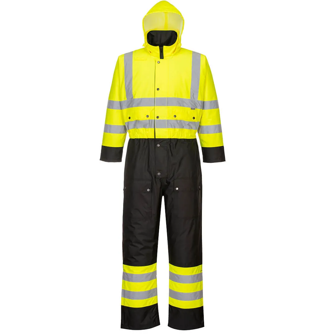 Portwest S485 Hi-Vis Winter Contrast Coverall Lined