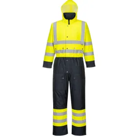 Portwest S485 Hi-Vis Winter Contrast Coverall Lined