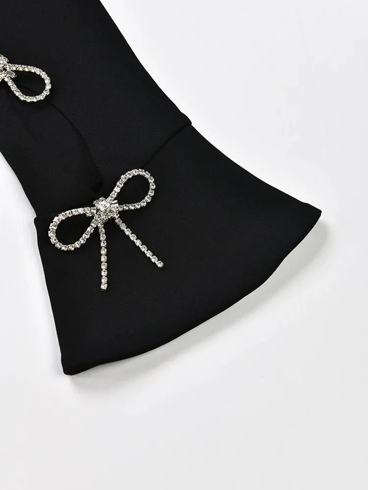 Pre Order:  Rhinestone Bows Mini Dress