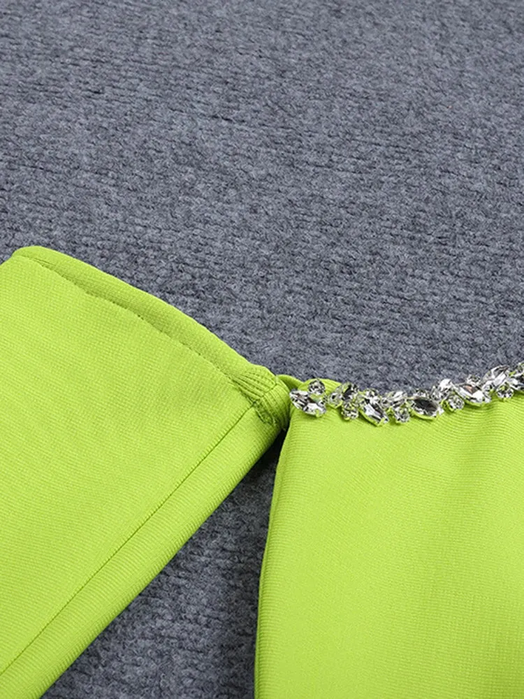 Pre Order:  Rhinestones Detail Bodycon Strapless Dress