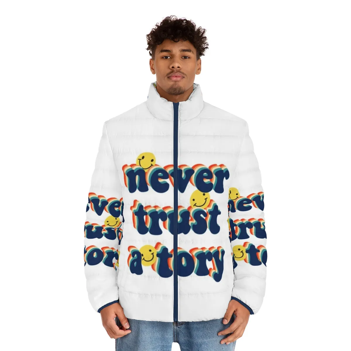 "Anti-Tory Puffer Jacket: Never Trust a Tory"