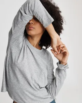 Rag & Bone - The Cropped Longsleeve Tee in Heather Grey