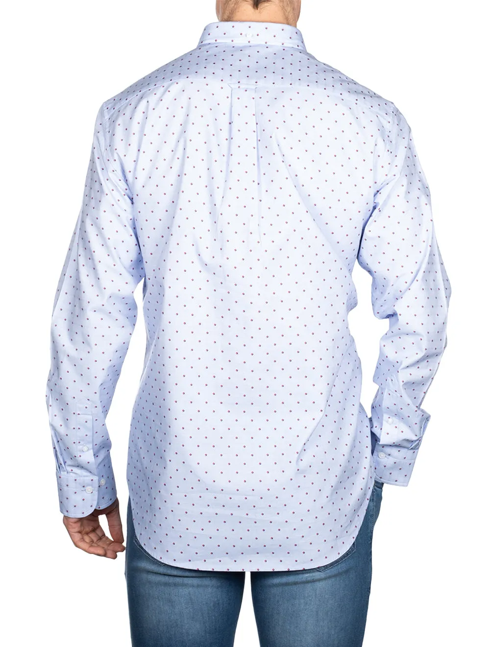 Reg Fit Coupe Dot Button-down Capri Blue