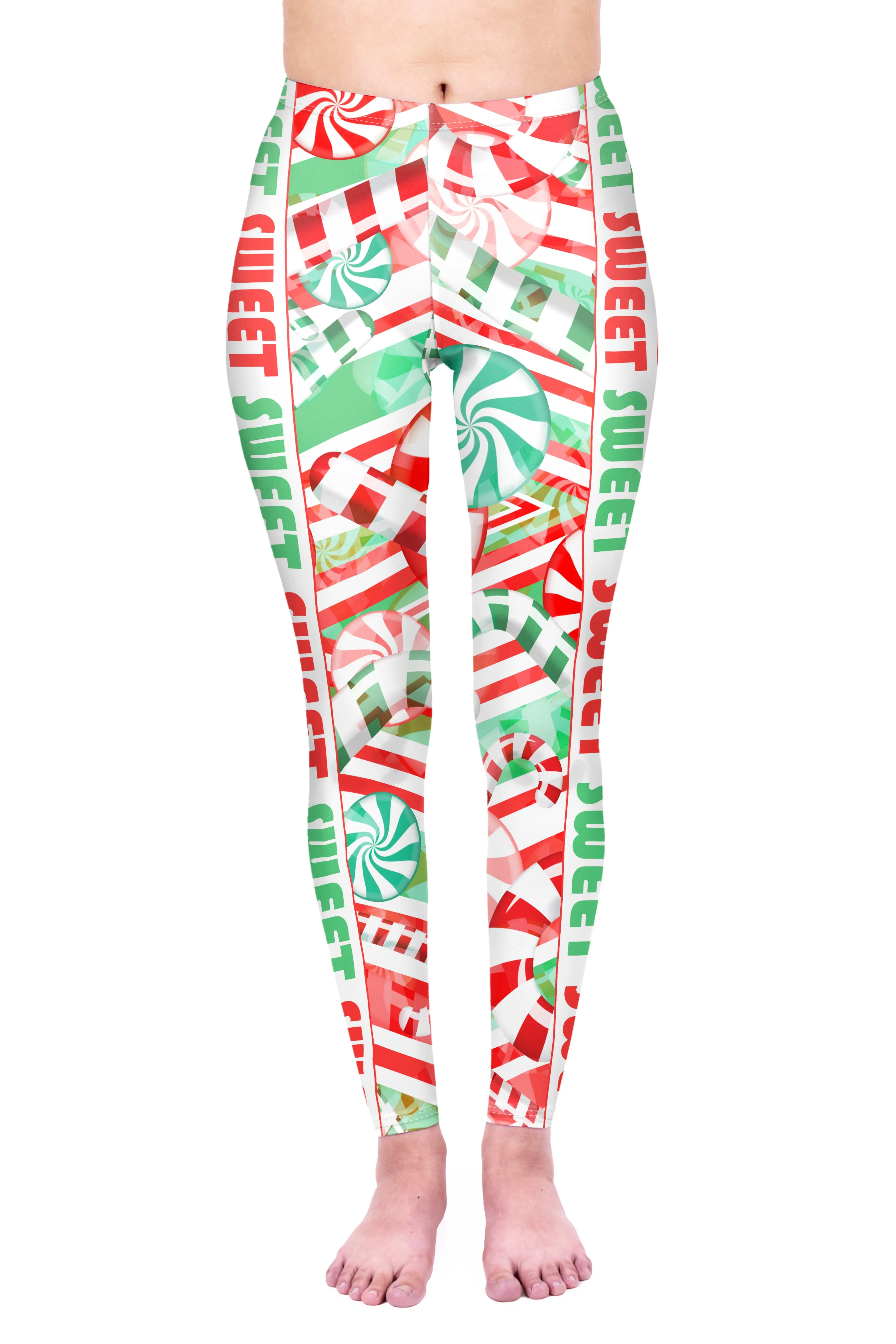 Regular Leggings (8-14 UK Size) - Crazy Candy Canes