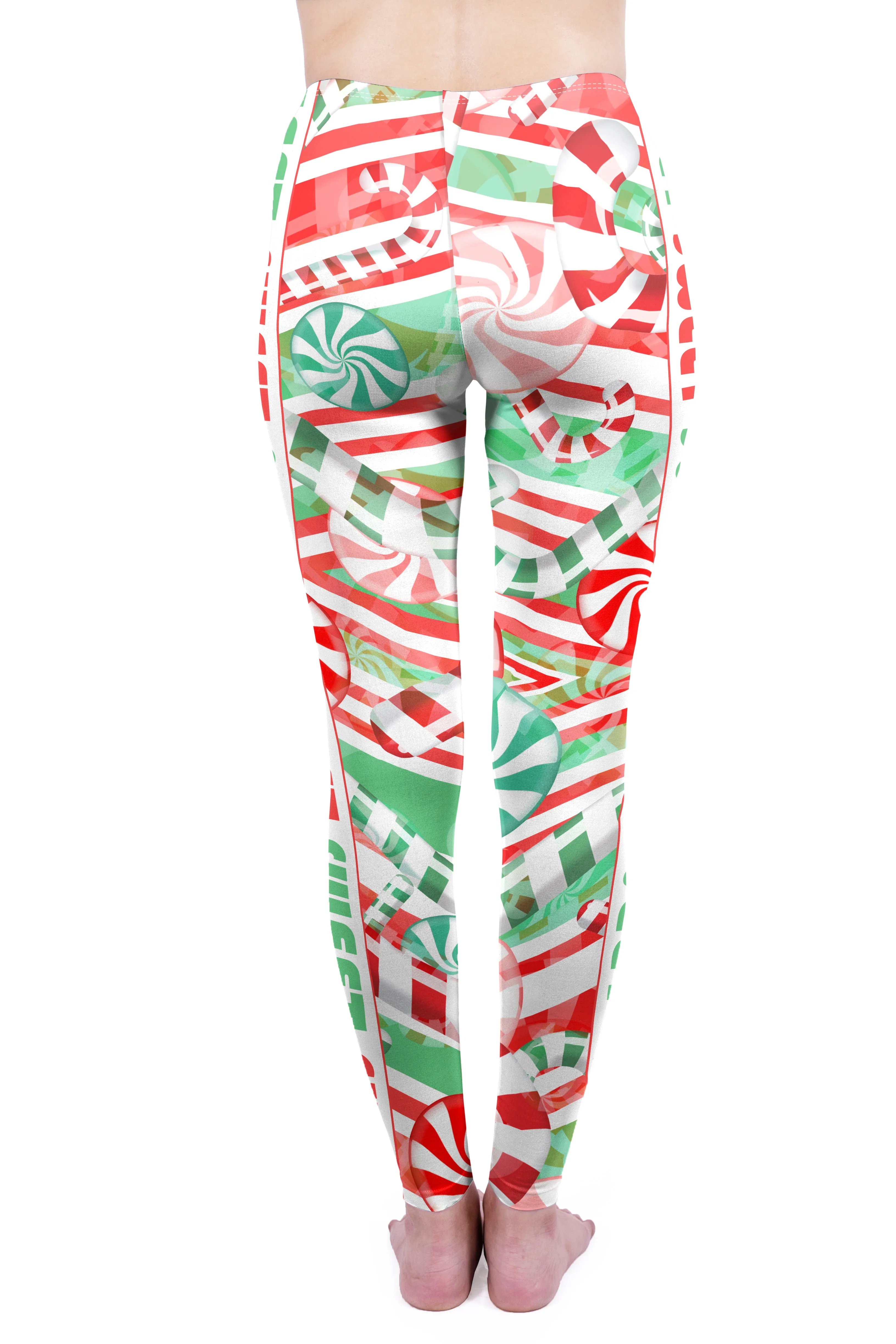 Regular Leggings (8-14 UK Size) - Crazy Candy Canes