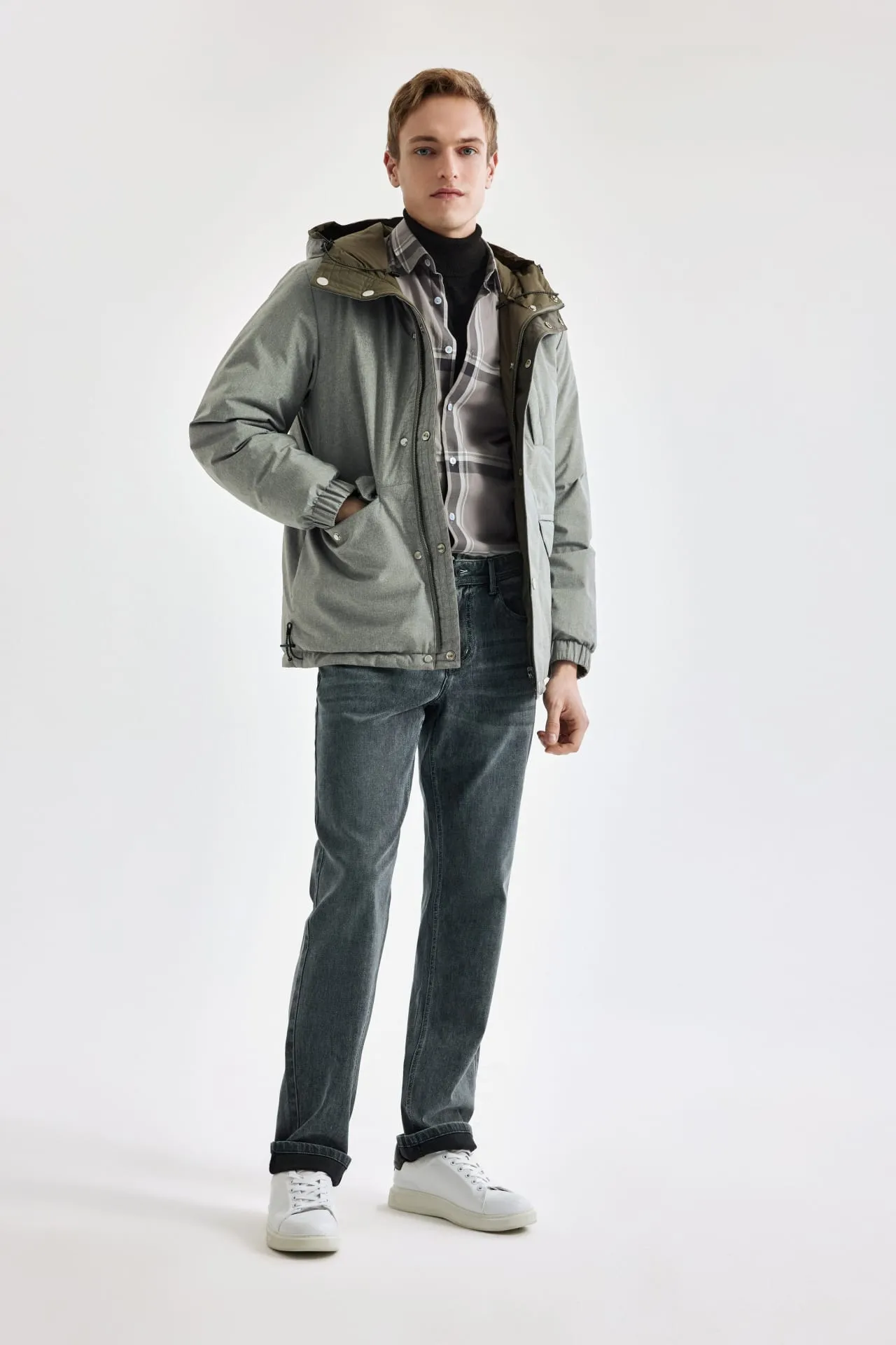 Reversible Teflon Mid Down Jacket