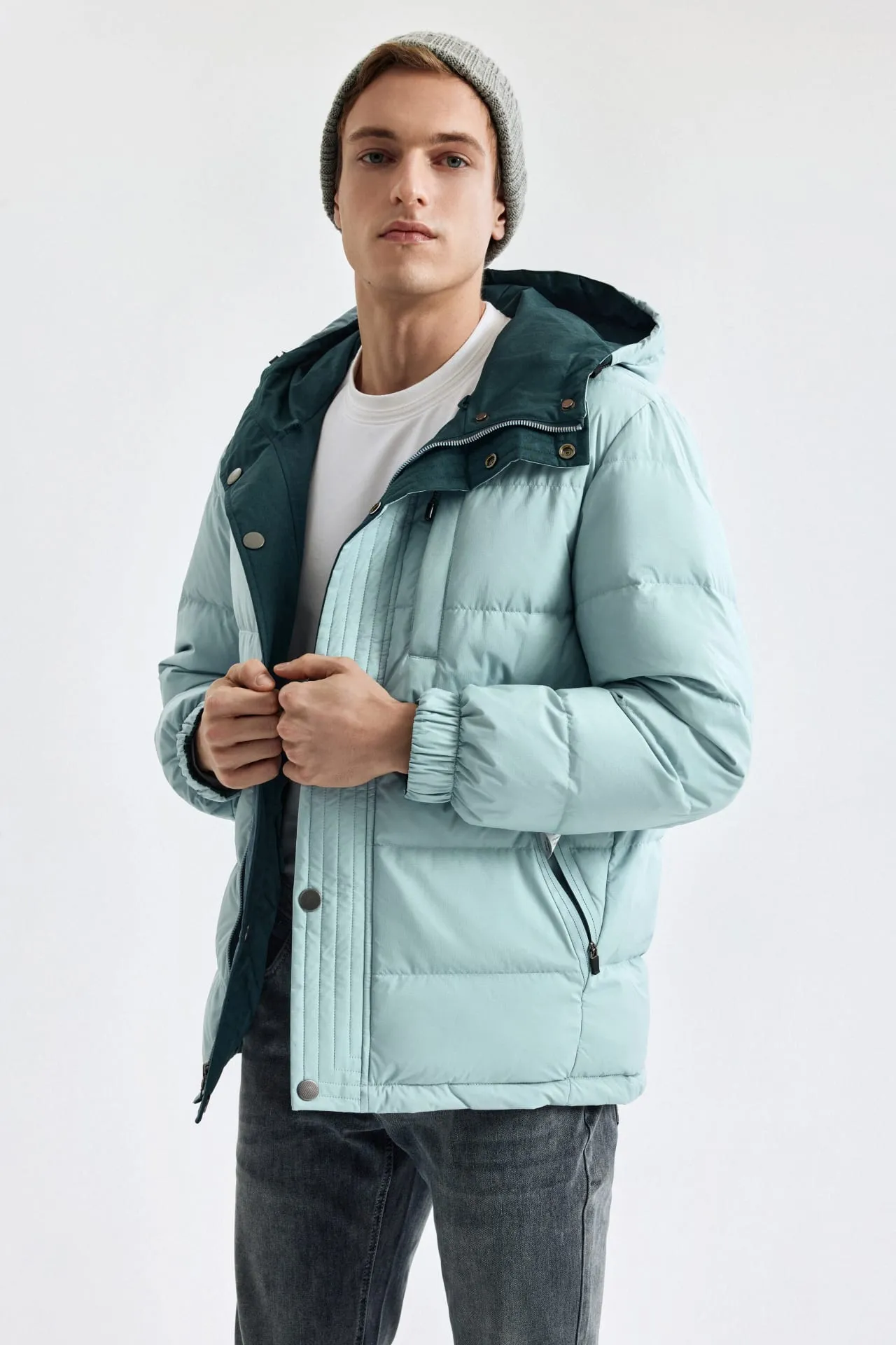 Reversible Teflon Mid Down Jacket