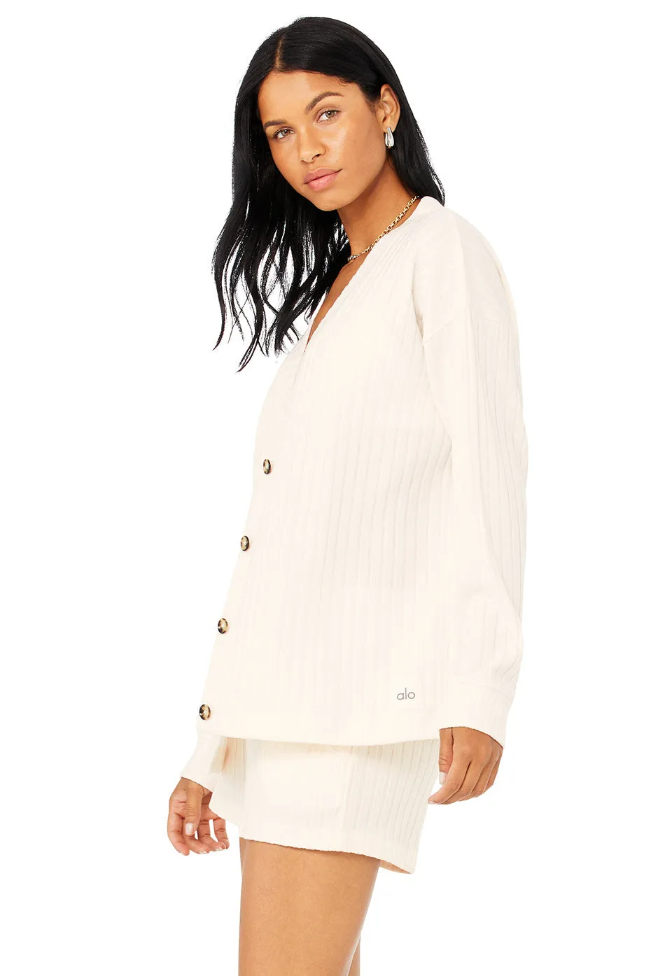 Ribbed Take Comfort Cardigan - Ivory