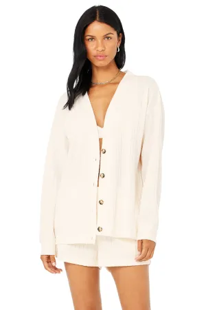 Ribbed Take Comfort Cardigan - Ivory