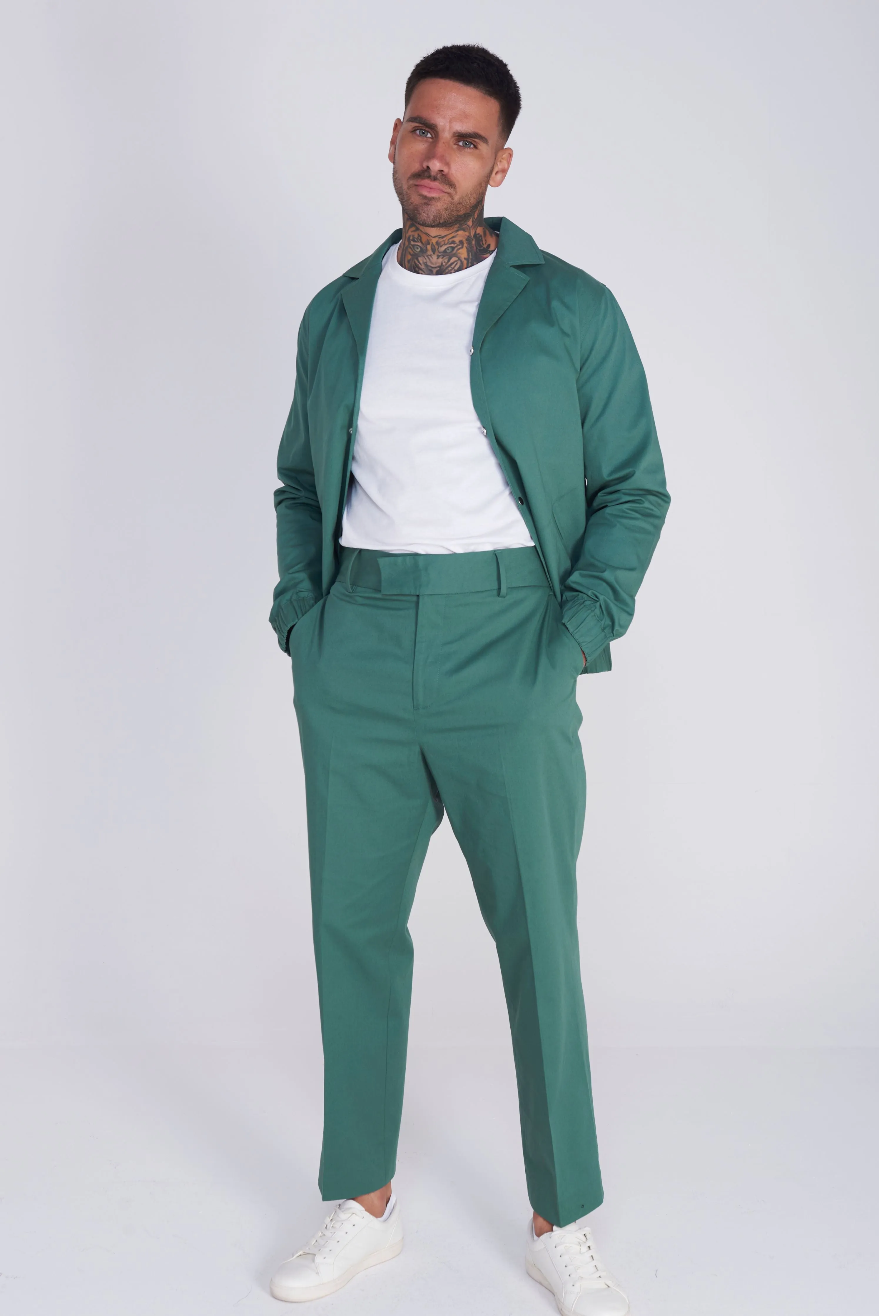 Ronda Cotton Trouser in Green