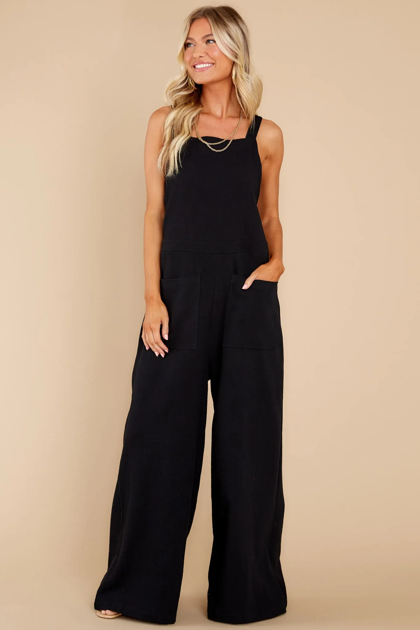 Rooting For Romance Black Jumpsuit