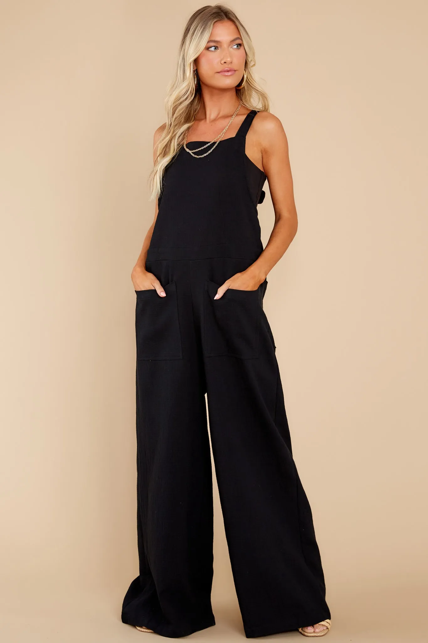 Rooting For Romance Black Jumpsuit