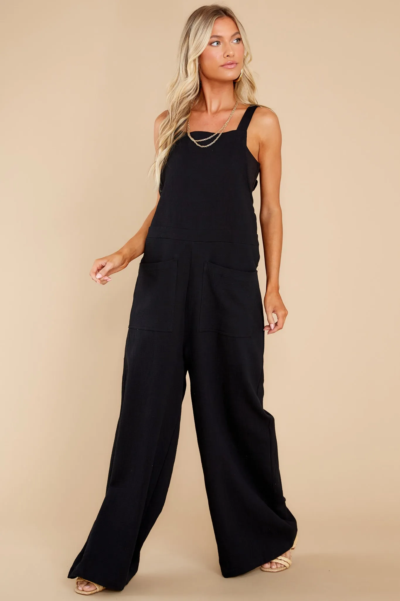 Rooting For Romance Black Jumpsuit