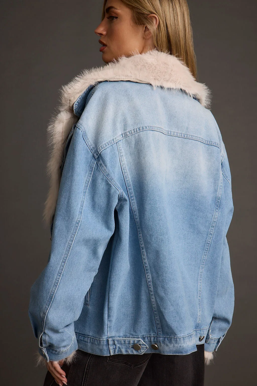 Rylee Denim Jacket with Faux Fur Trim