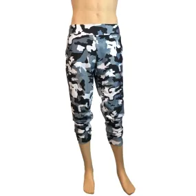 SALE - MEDIUM ONLY - Men's Black & White Camo Camouflage Jogger Pants w/ Pockets