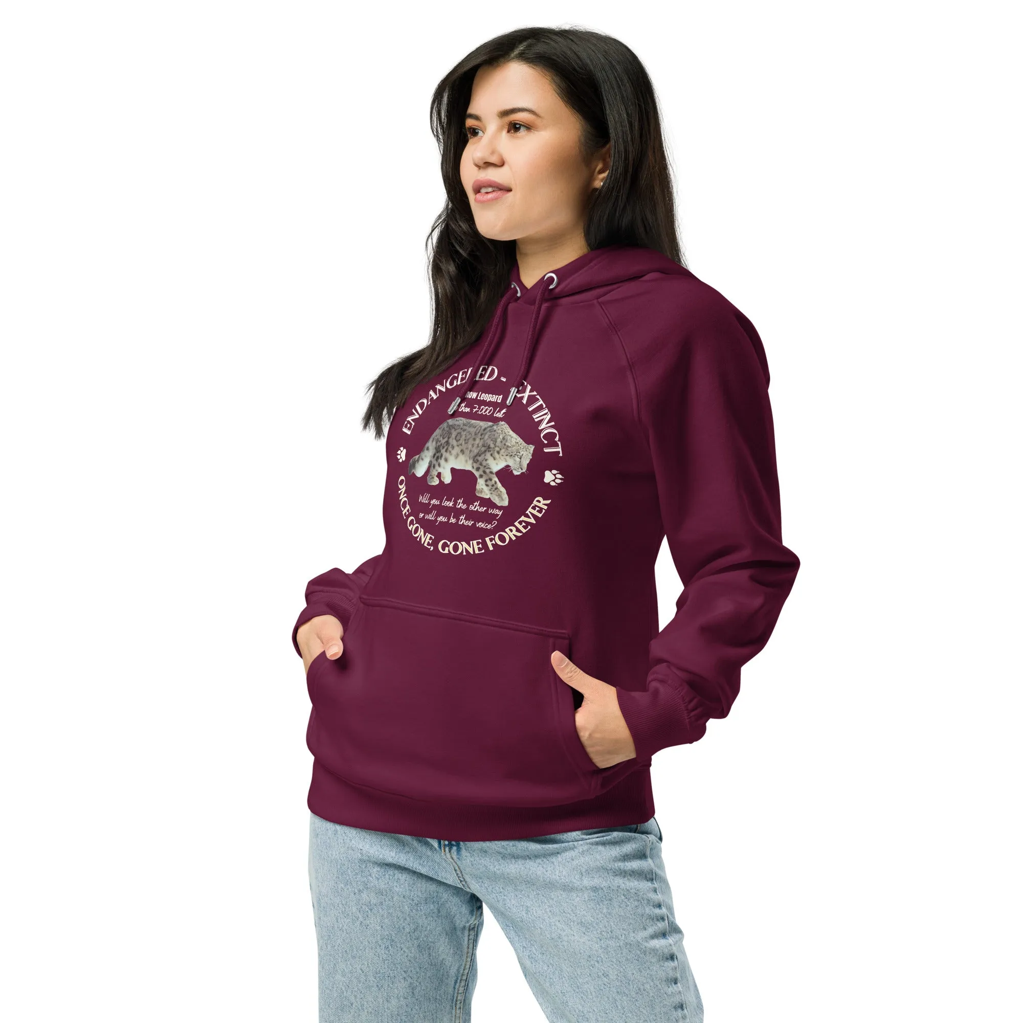 Save Snow Leopard, Unisex raglan hoodie