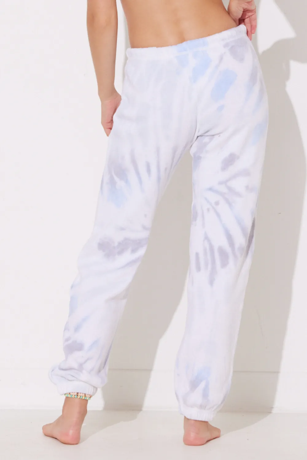 Seaside Blue Tie Dye Burnout Joggers