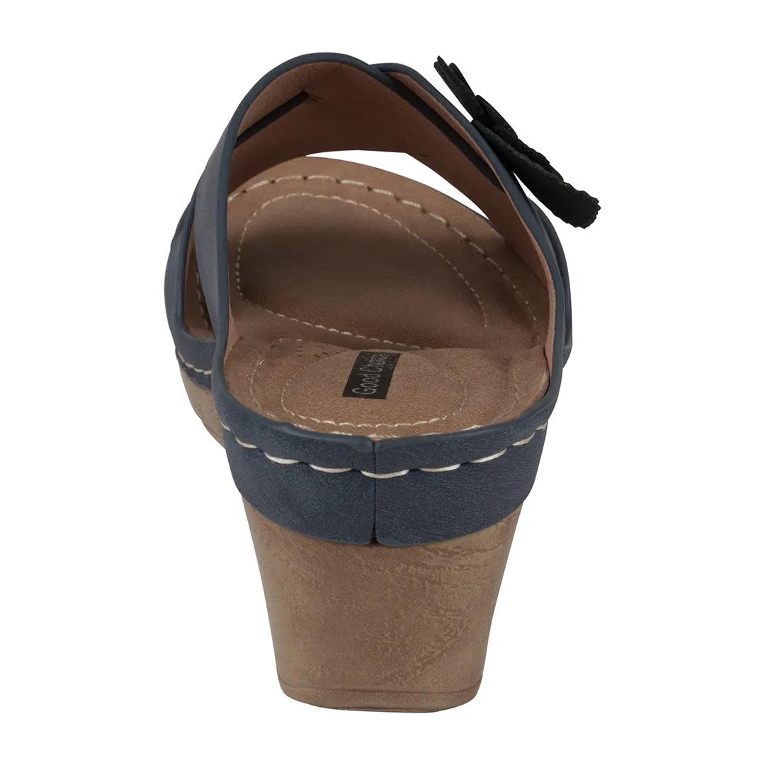 Selly Navy Wedge Sandal