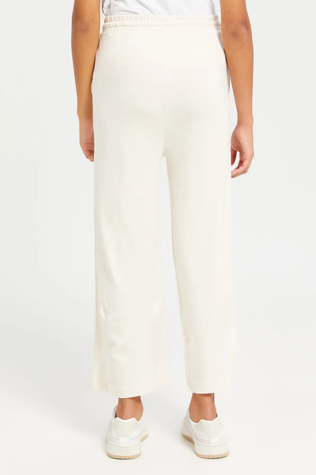 Senior Girls Cream Wide Leg Pants