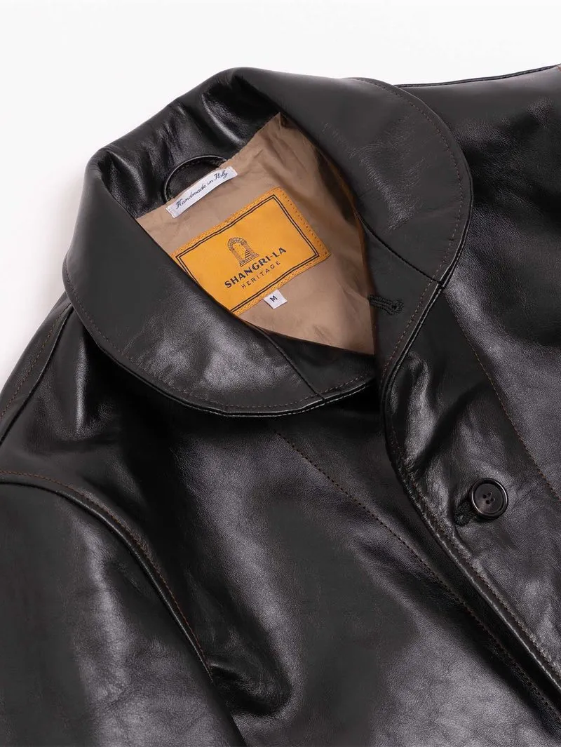 Shangri-La Heritage “Cossack” Black Horsehide Leather Jacket