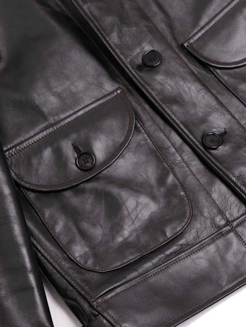 Shangri-La Heritage “Cossack” Black Horsehide Leather Jacket