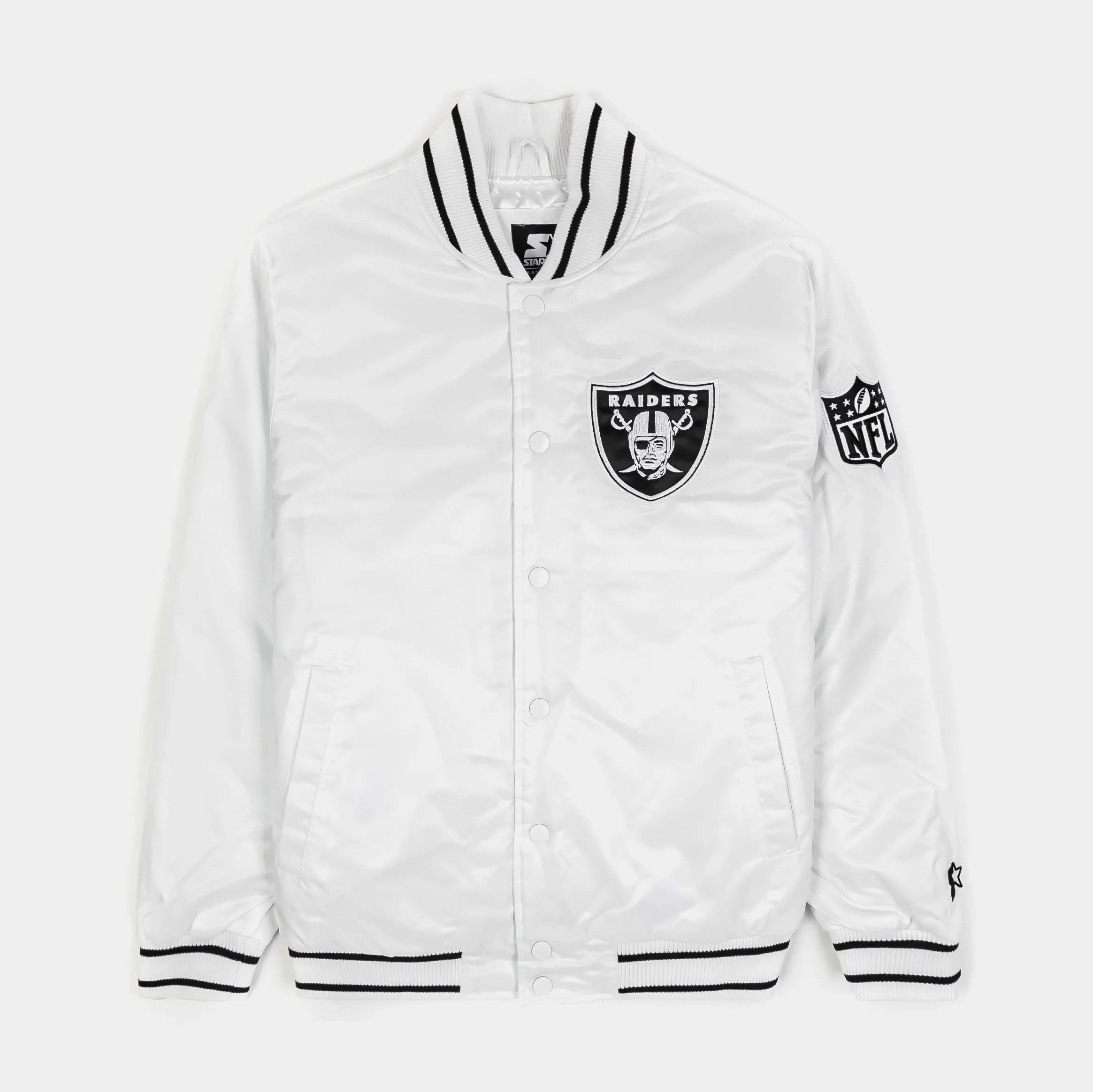 Shoe Palace Exclusive Las Vegas Raiders Satin Varsity Mens Jacket (White/Black)