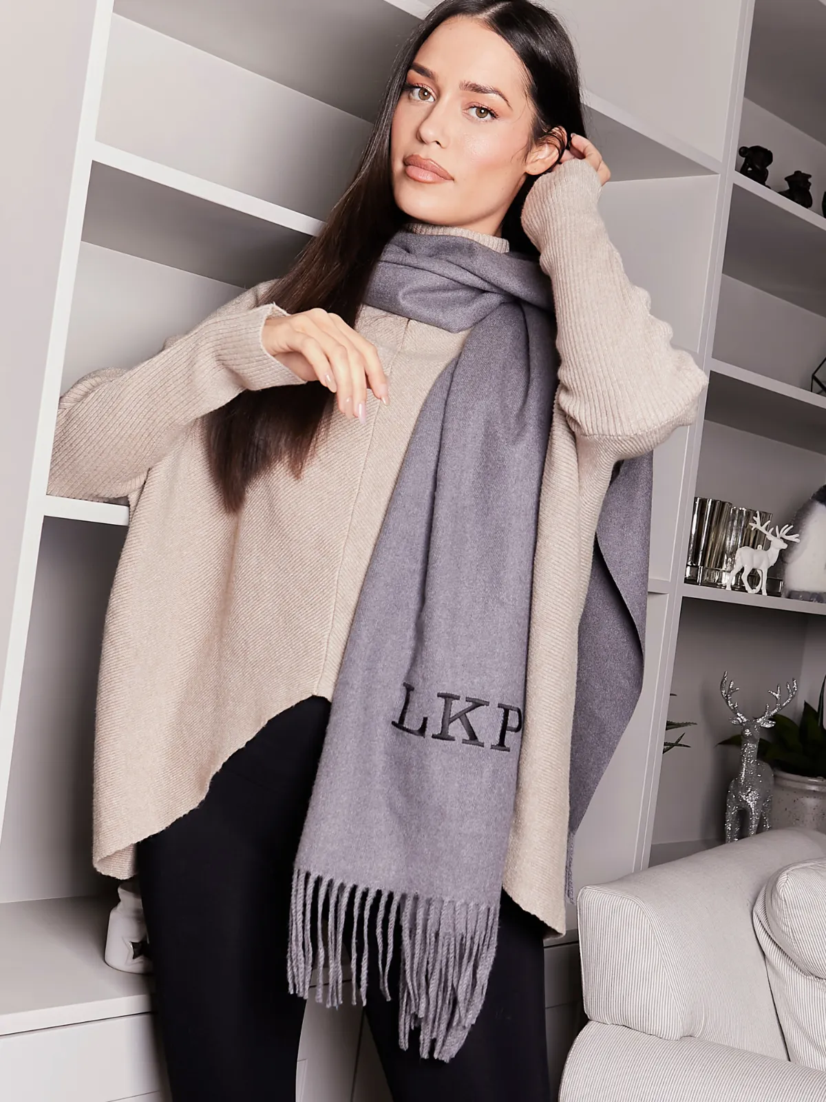 Sid Personalised Scarf / Grey