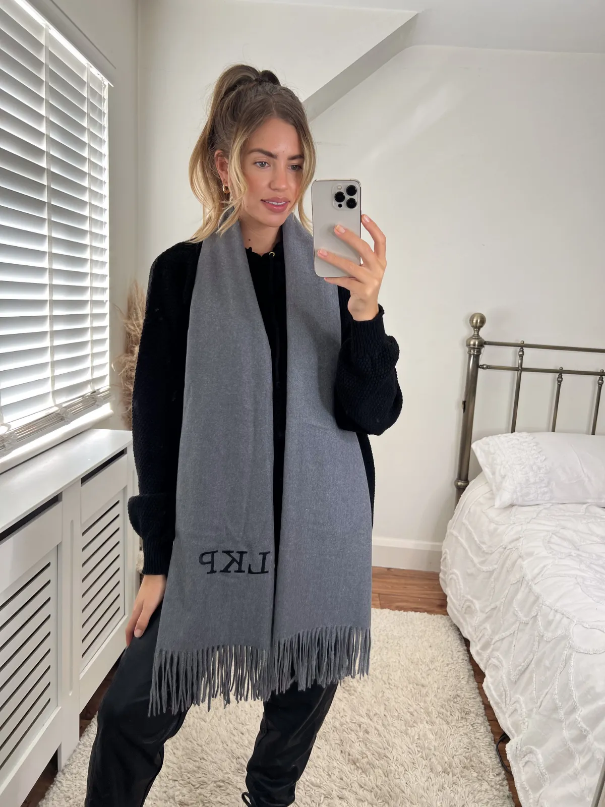 Sid Personalised Scarf / Grey