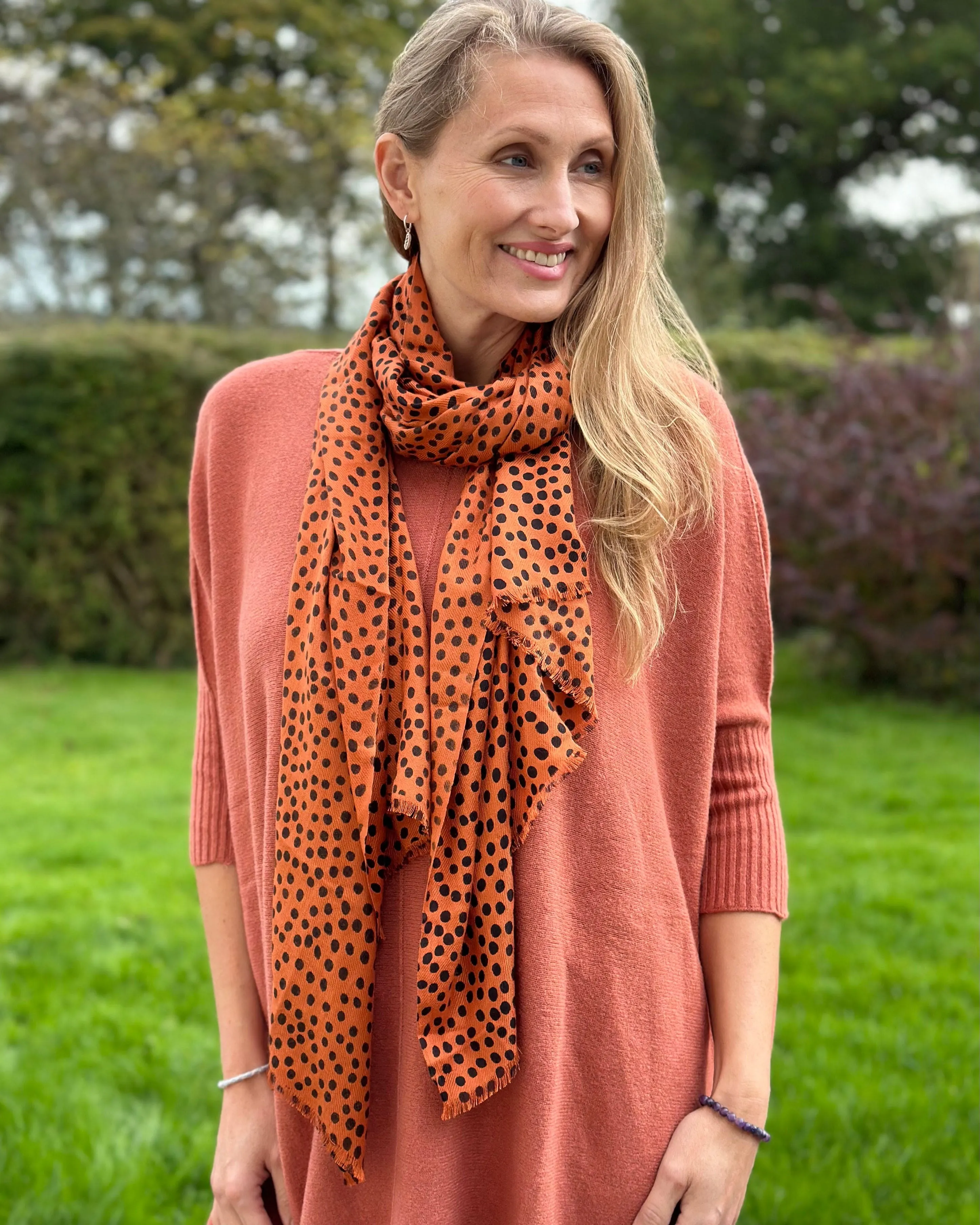 Sienna Polka Dot Bamboo Viscose Scarf