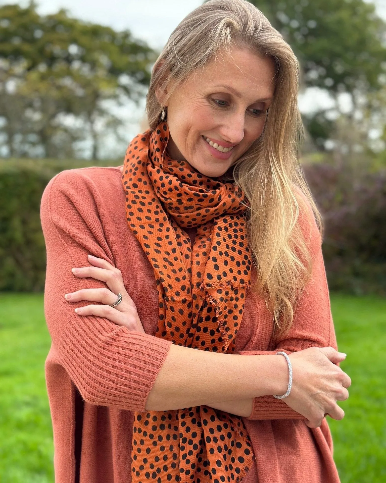 Sienna Polka Dot Bamboo Viscose Scarf