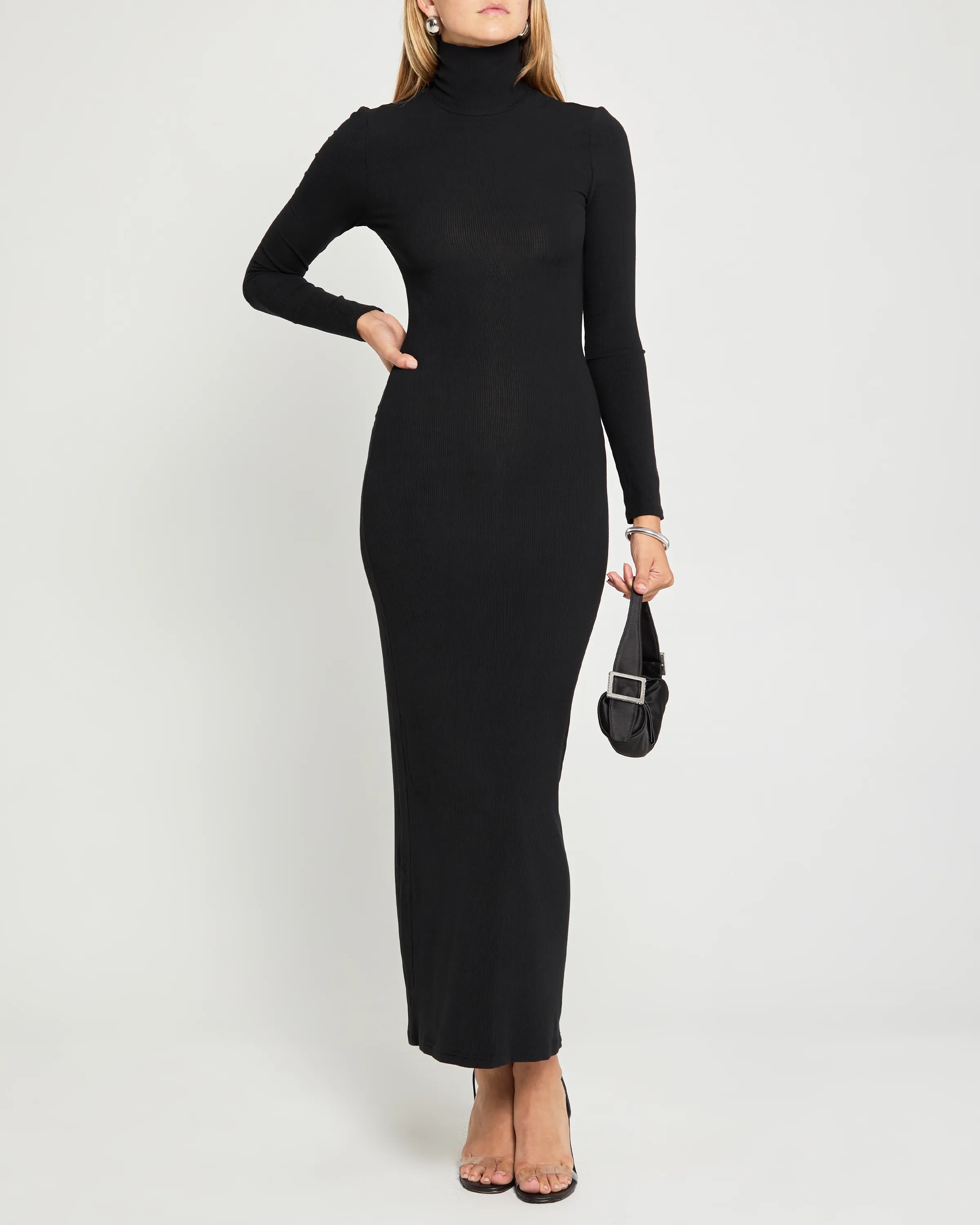 Soft Lounge Turtleneck Long Sleeve Dress