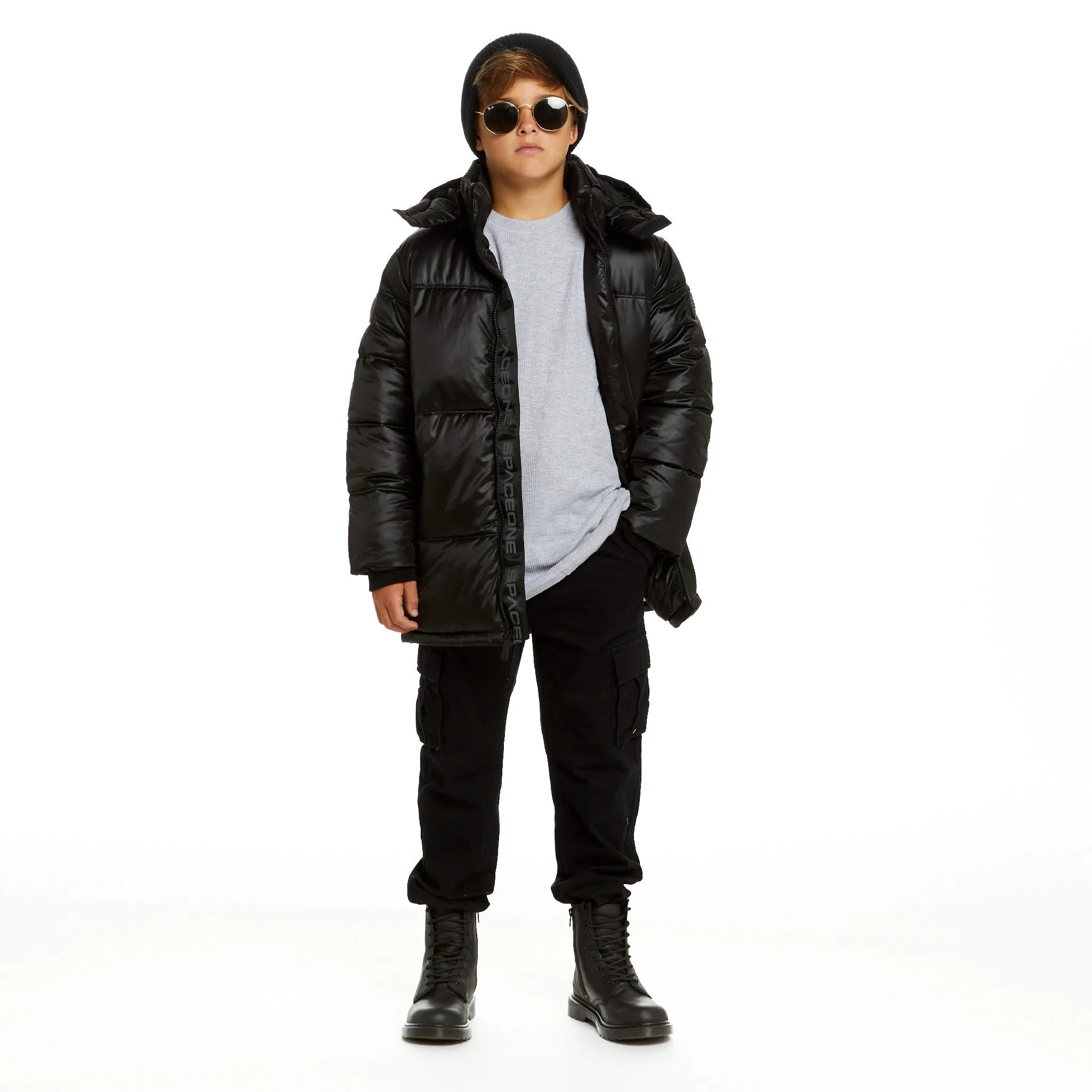 SPACEONE x Andy & Evan® | Galactic Puffer Jacket | Deep Space Black