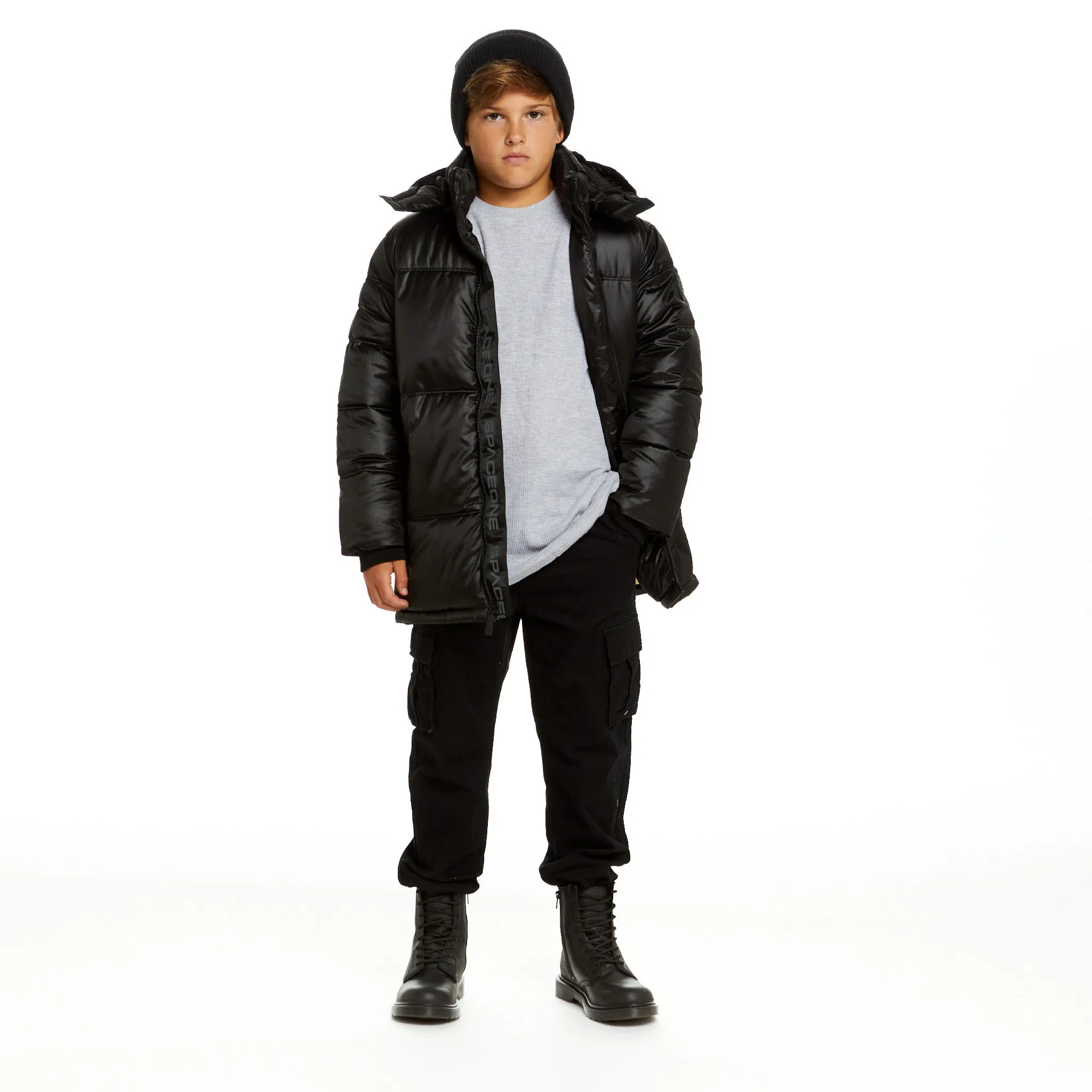 SPACEONE x Andy & Evan® | Galactic Puffer Jacket | Deep Space Black