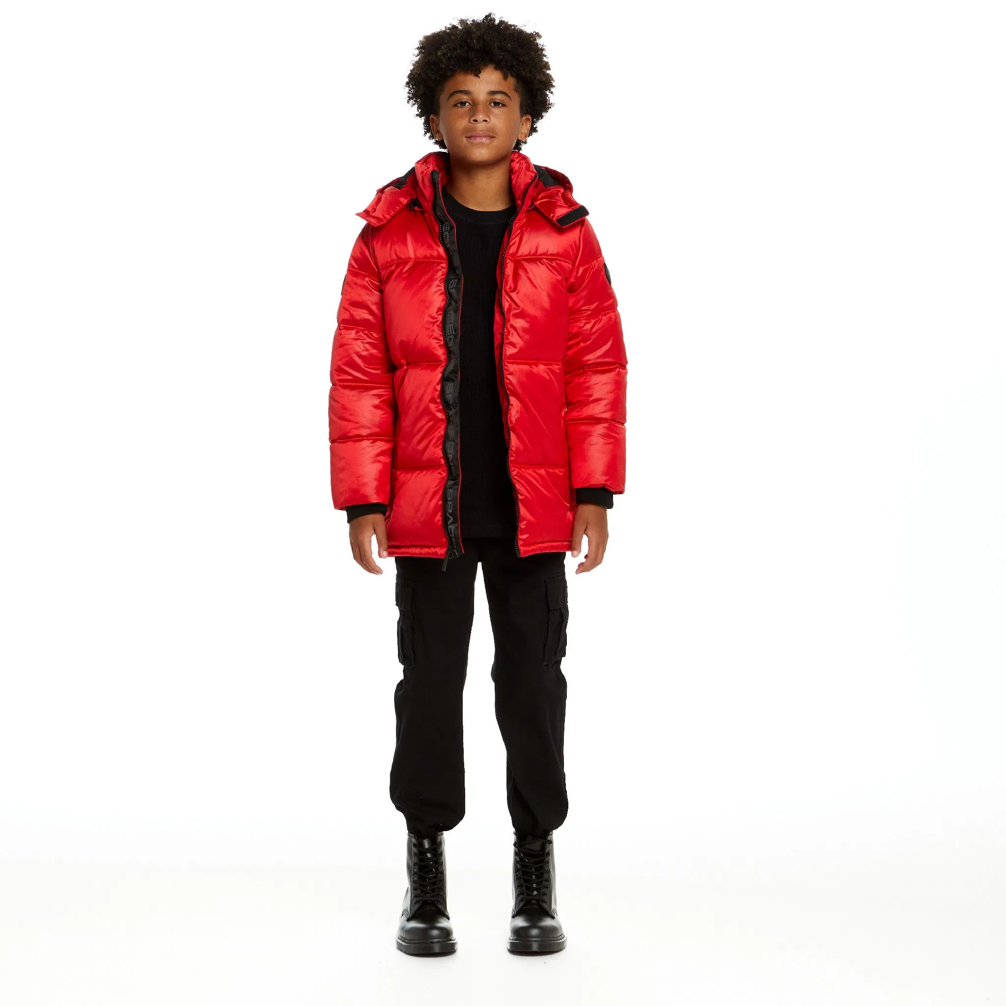 SPACEONE x Andy & Evan® | Galactic Puffer Jacket | Mars Red