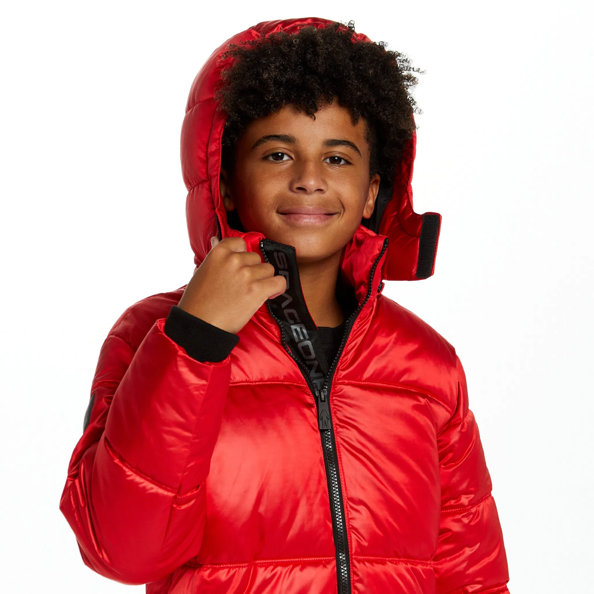 SPACEONE x Andy & Evan® | Galactic Puffer Jacket | Mars Red