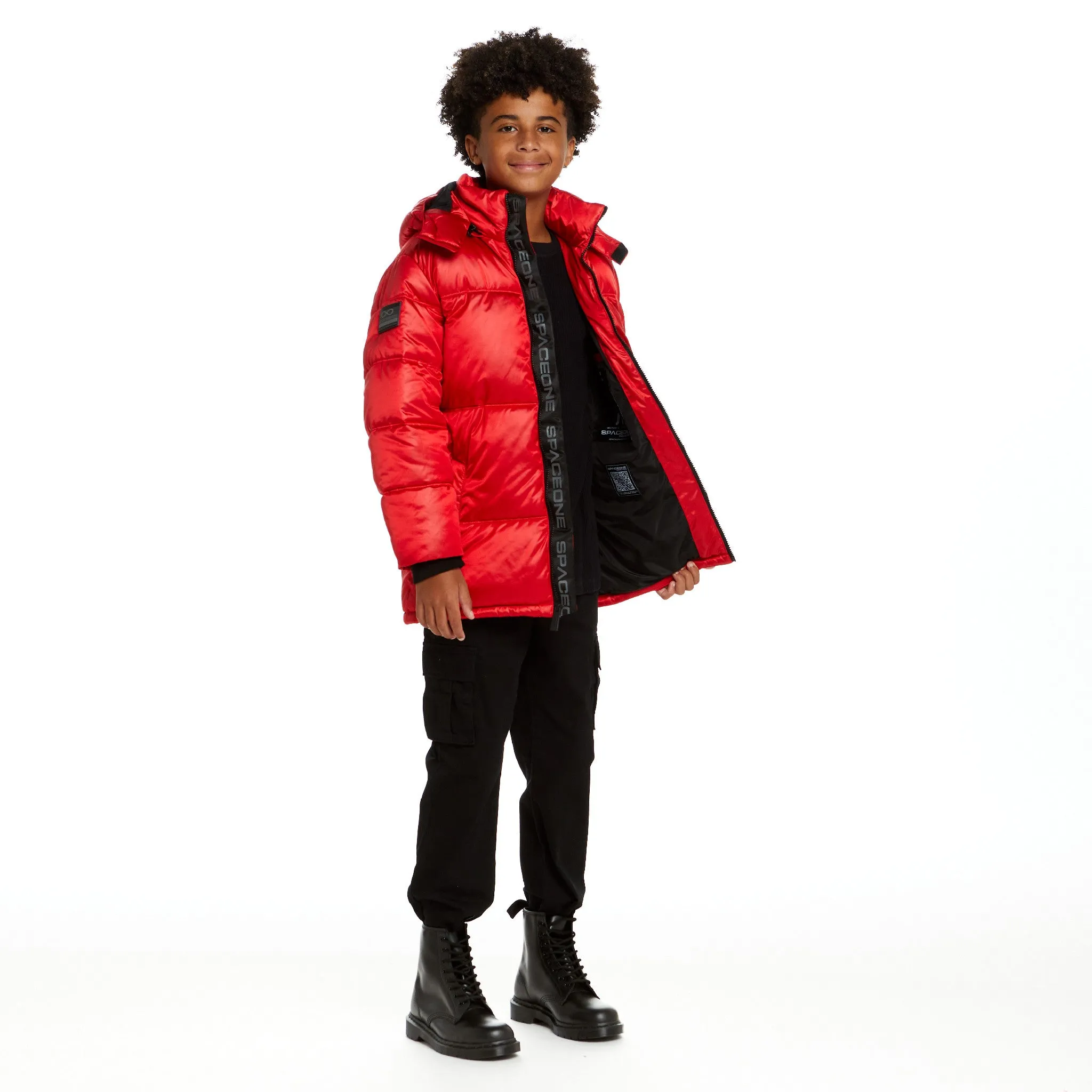 SPACEONE x Andy & Evan® | Galactic Puffer Jacket | Mars Red