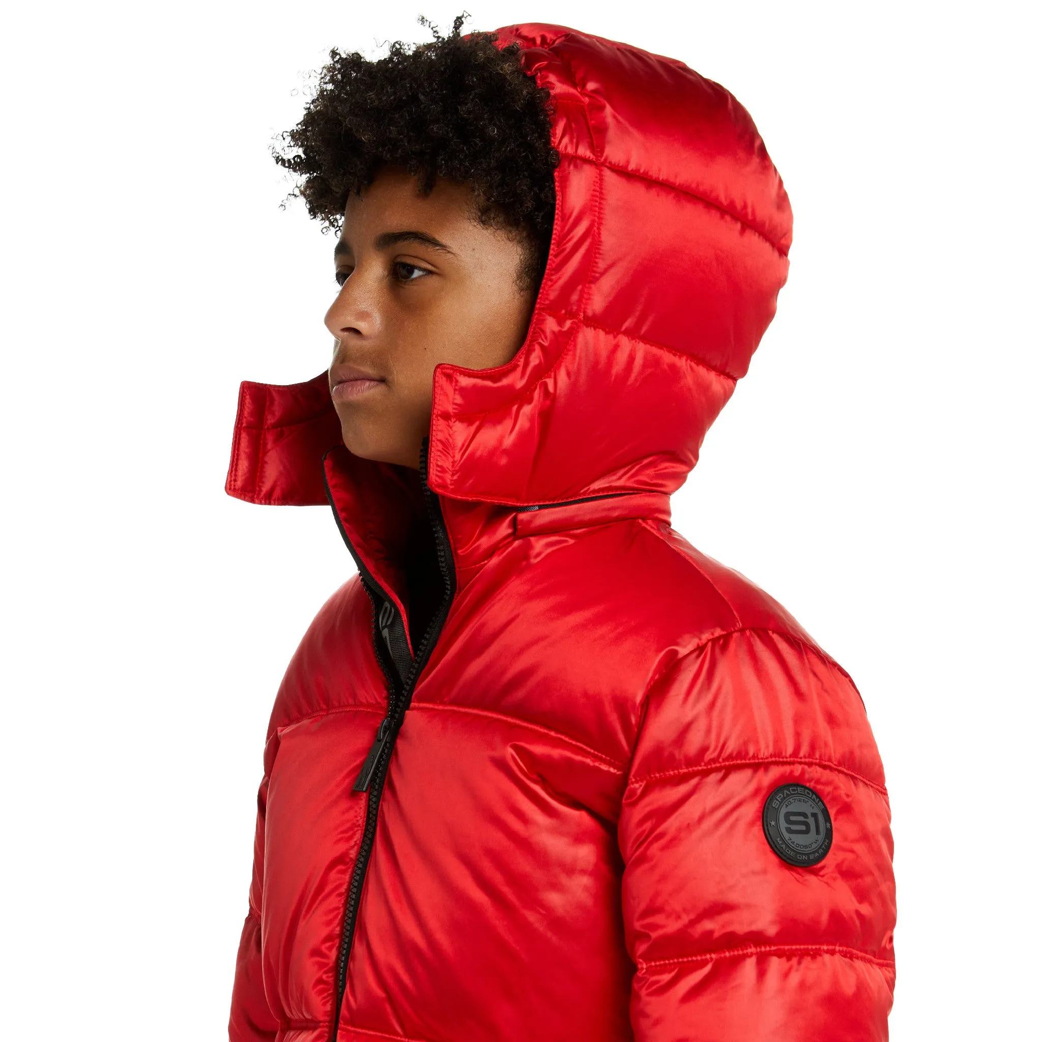 SPACEONE x Andy & Evan® | Galactic Puffer Jacket | Mars Red