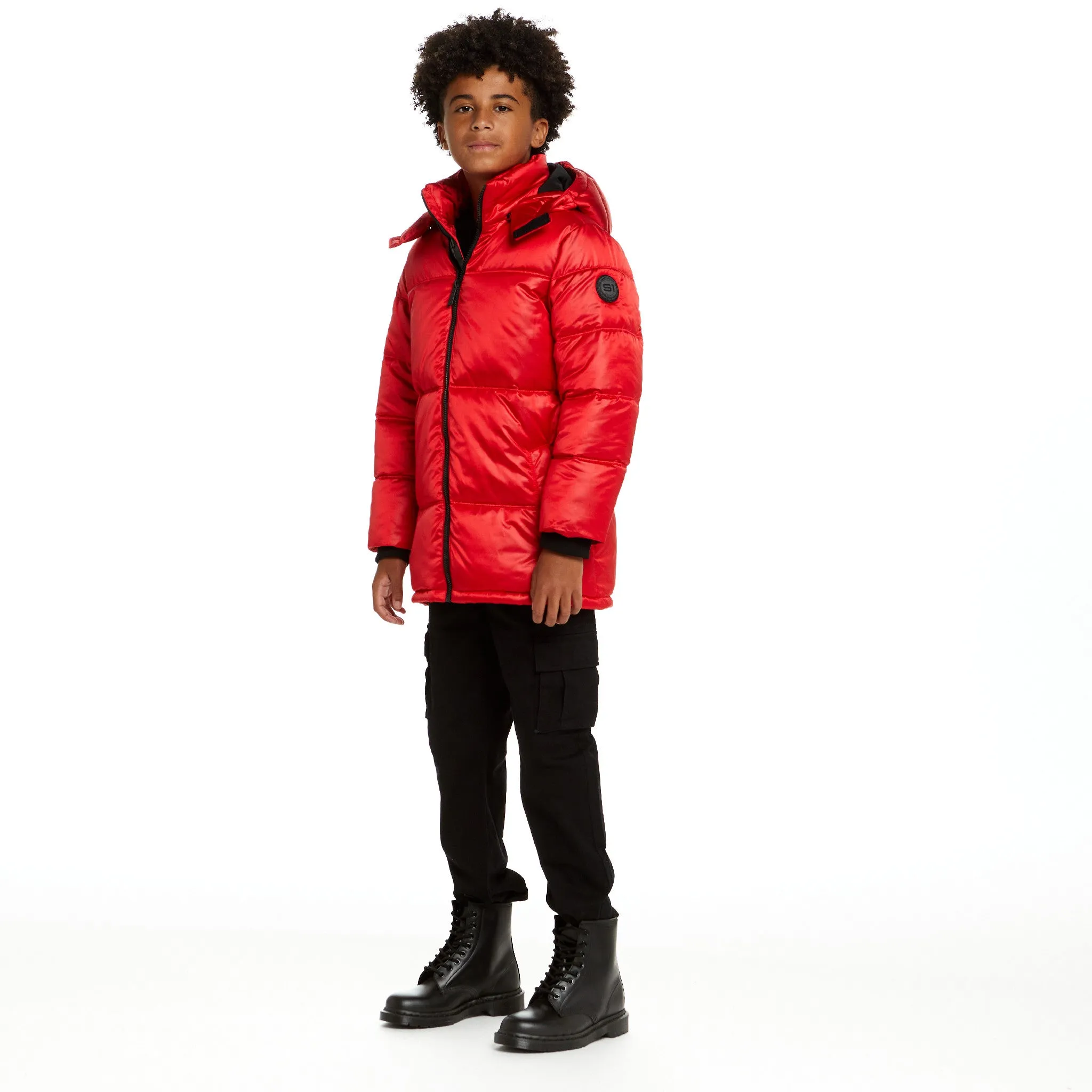 SPACEONE x Andy & Evan® | Galactic Puffer Jacket | Mars Red